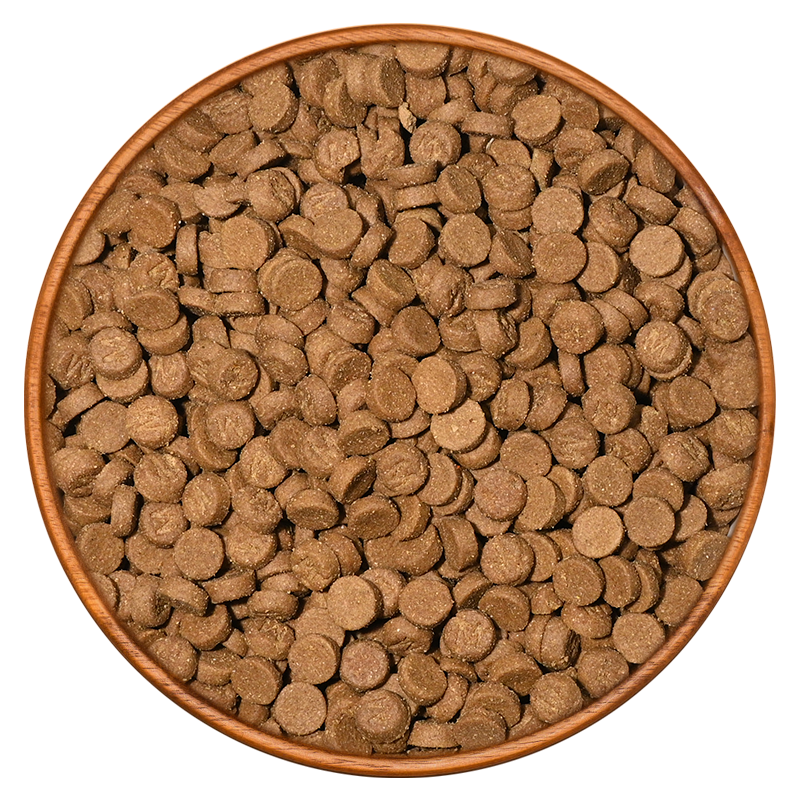 Low-temperature baked cat food sample
