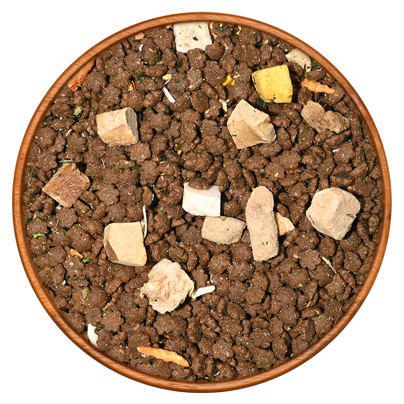 Six-blend cat food sample