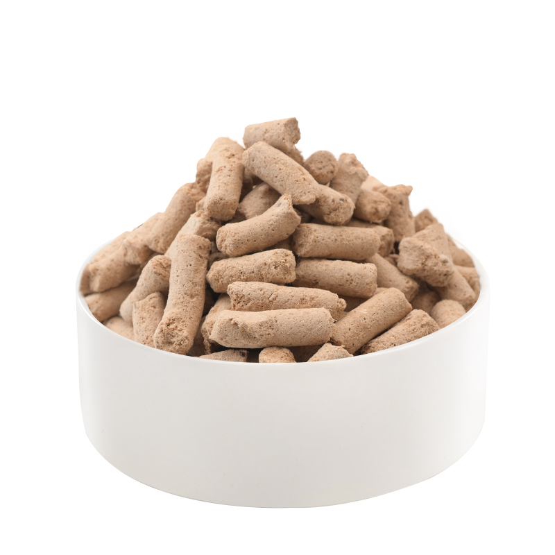 Freeze-dried raw meat strips
