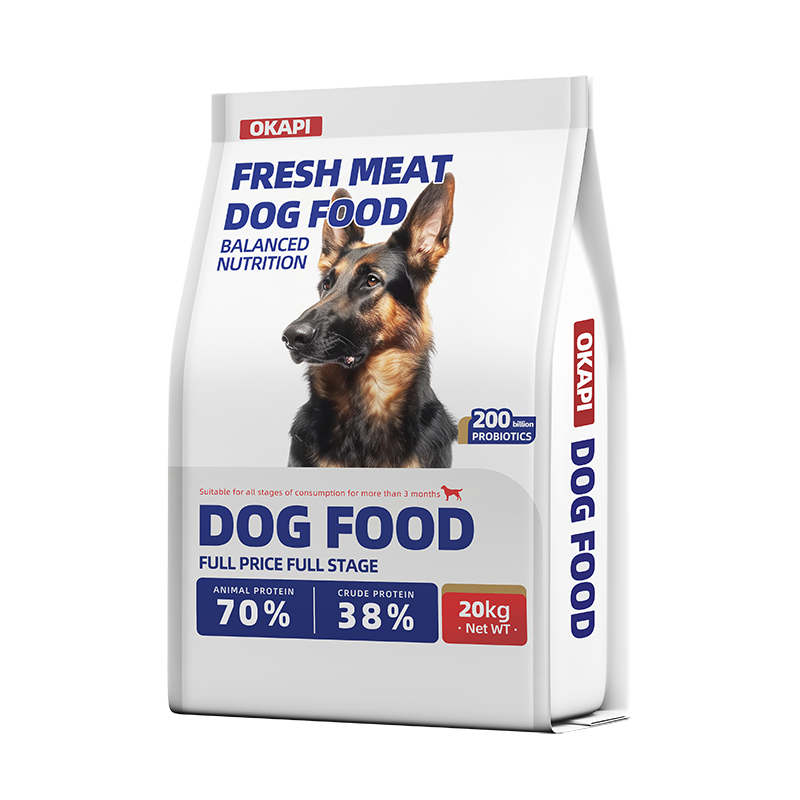 Fresh meat dog food bag concept